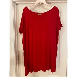 Red short sleeve Piko tunic